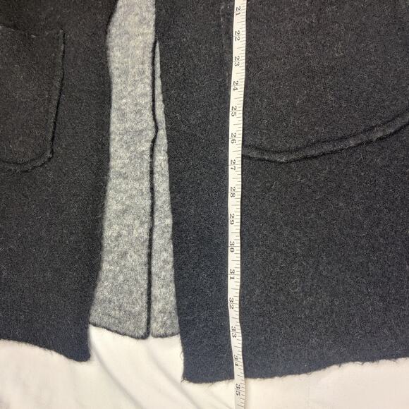 Moth Anthropologie Morris Wool Blend Duster Sweater Vest M/L Petite Black Gray - Picture 12 of 12